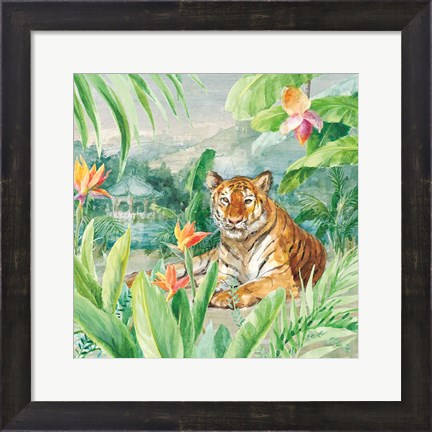 Framed Lounging Tiger Print