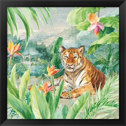 Framed Lounging Tiger Print