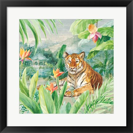 Framed Lounging Tiger Print