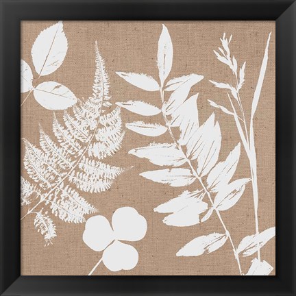 Framed Leaves of Inspiration III Neutral Print