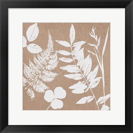 Framed Leaves of Inspiration III Neutral Print