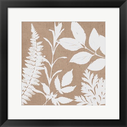 Framed Leaves of Inspiration II Neutral Print