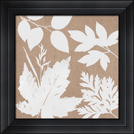 Framed Leaves of Inspiration I Neutral Print