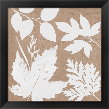 Framed Leaves of Inspiration I Neutral Print