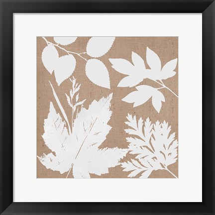 Framed Leaves of Inspiration I Neutral Print