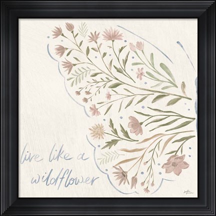 Framed Wildflower Vibes VI Neutral Print