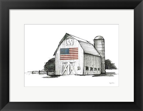 Framed Patriotic Barn Print