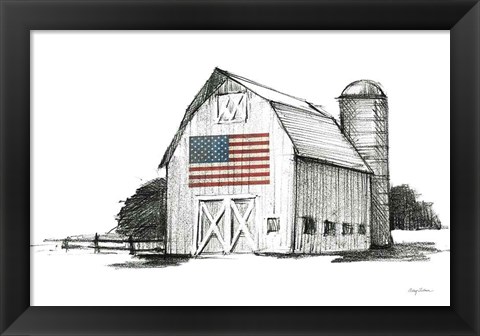 Framed Patriotic Barn Print