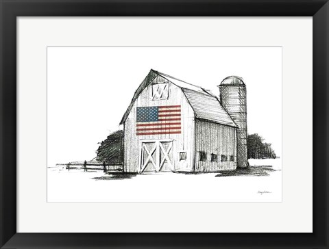 Framed Patriotic Barn Print