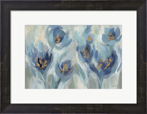 Framed Blue Fairy Tale Floral III Light Print