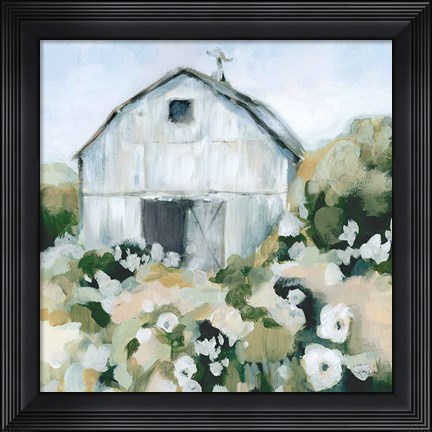 Framed Summer Barn One Window Neutral Print