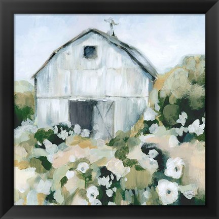 Framed Summer Barn One Window Neutral Print