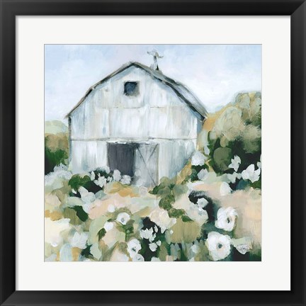 Framed Summer Barn One Window Neutral Print