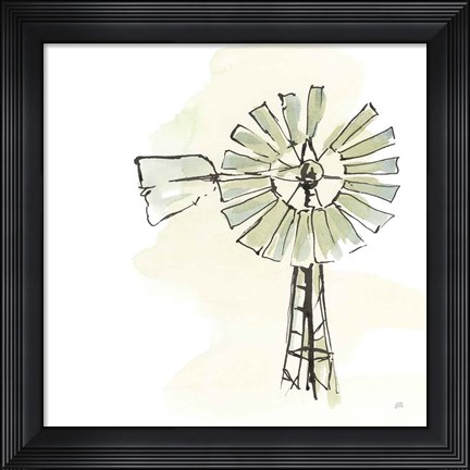 Framed Windmill I Print