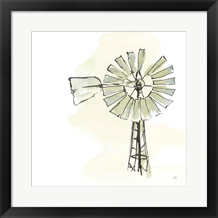 Framed Windmill I Print