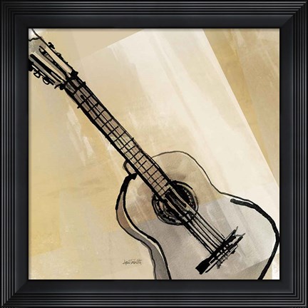 Framed Guitar Neutral Print