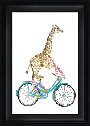 Framed Giraffe Joy Ride I No Balloons Print