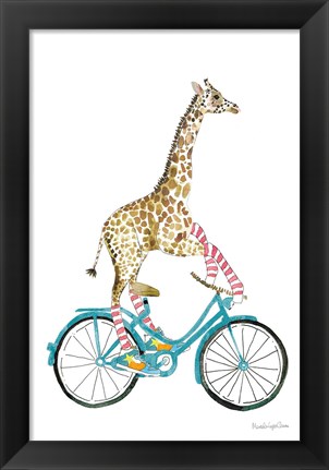 Framed Giraffe Joy Ride I No Balloons Print