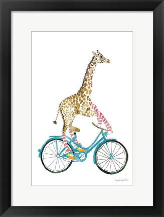 Framed Giraffe Joy Ride I No Balloons Print