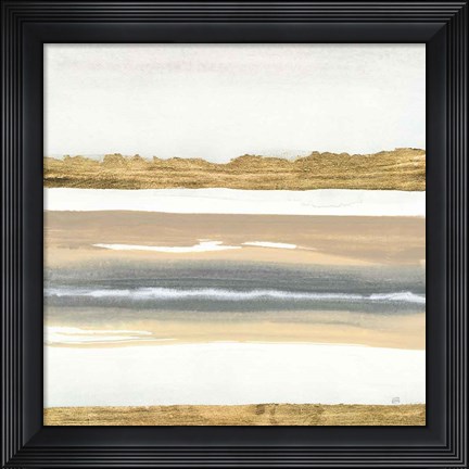 Framed Gold and Gray Sand IV Print