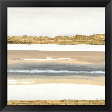 Framed Gold and Gray Sand IV Print