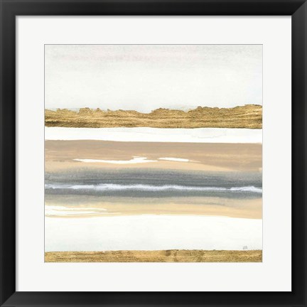 Framed Gold and Gray Sand IV Print