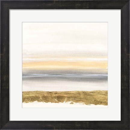 Framed Gold and Gray Sand III Print