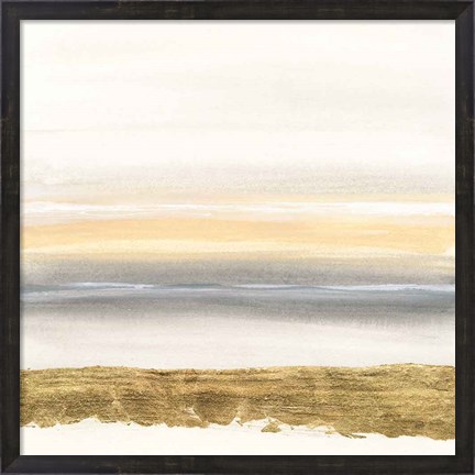 Framed Gold and Gray Sand III Print