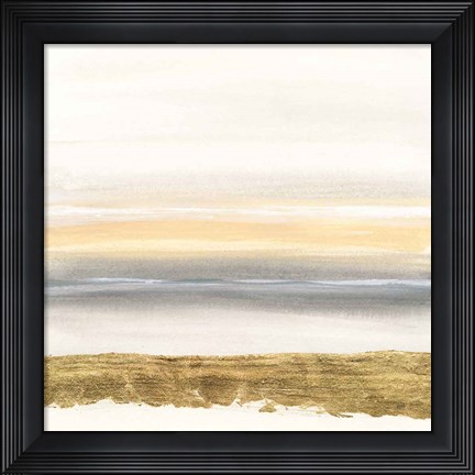 Framed Gold and Gray Sand III Print