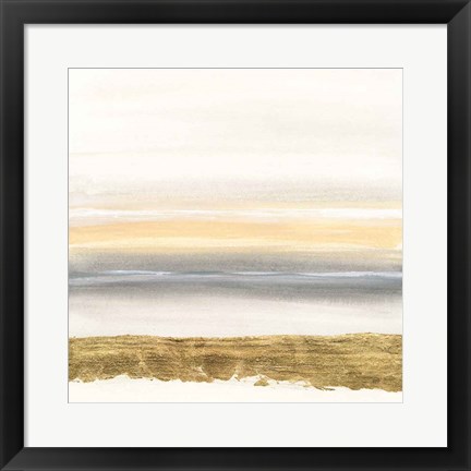 Framed Gold and Gray Sand III Print