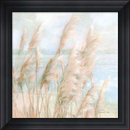 Framed Seaside Pampas Grass Light Crop Print