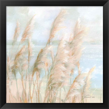 Framed Seaside Pampas Grass Light Crop Print