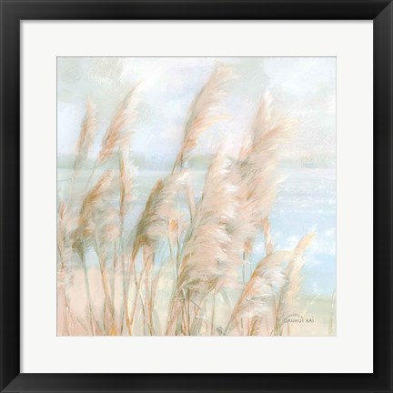 Framed Seaside Pampas Grass Light Crop Print