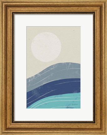 Framed Desert Sunrise I Blue Print