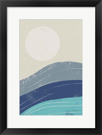 Framed Desert Sunrise I Blue Print