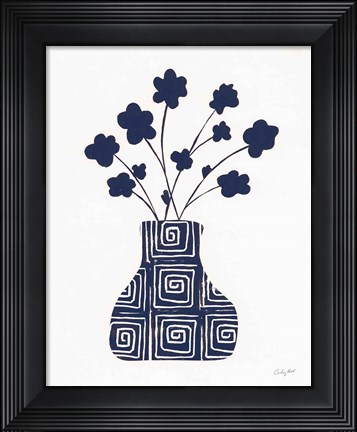 Framed Shadow Vessel II Navy Print