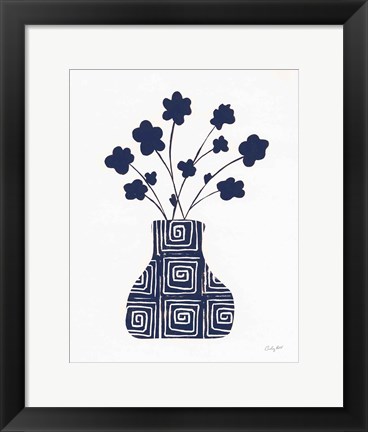 Framed Shadow Vessel II Navy Print