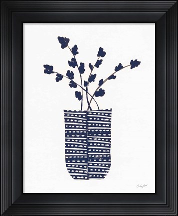Framed Shadow Vessel I Navy Print