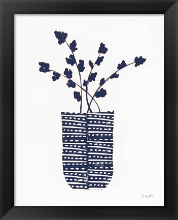 Framed Shadow Vessel I Navy Print