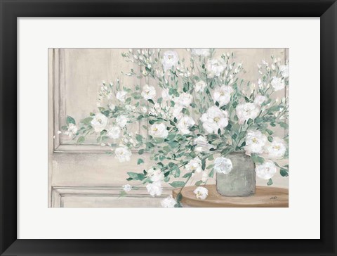 Framed White Bouquet Neutral Print