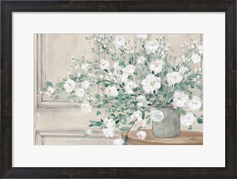 Framed White Bouquet Neutral Print