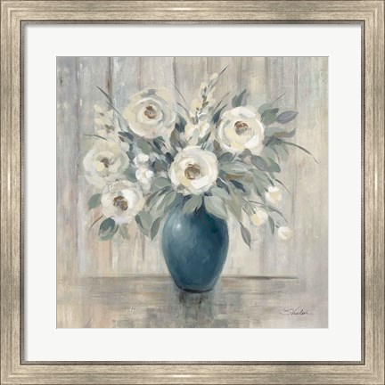 Framed Gray Barn Floral Print