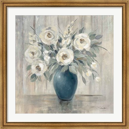 Framed Gray Barn Floral Print