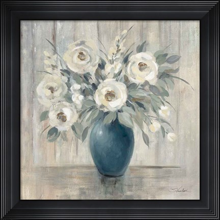 Framed Gray Barn Floral Print
