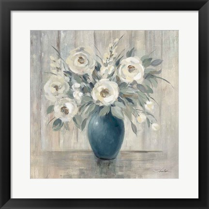 Framed Gray Barn Floral Print