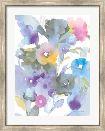 Framed Bright Jewel Garden I Print
