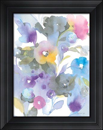 Framed Bright Jewel Garden I Print