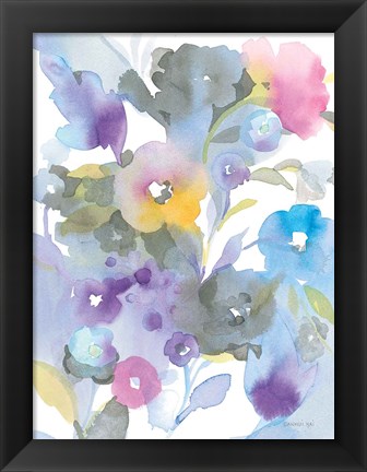 Framed Bright Jewel Garden I Print