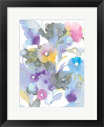 Framed Bright Jewel Garden I Print