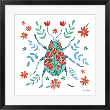 Framed Folk Beetle II Print